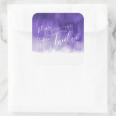 Escort paarse waterverf wastrouwstickers vierkante sticker (Tas)