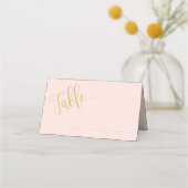 Escort Place Card | Blush & Gold Kalligrafie Plaatskaartje (Voorkant)