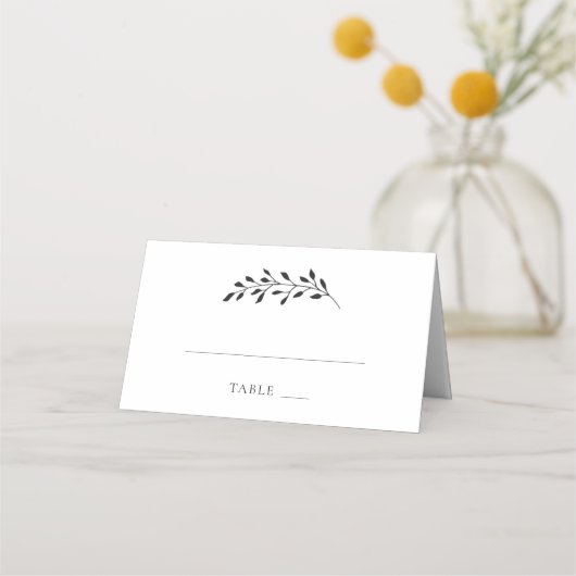 Escort Place Card | Kalligrafie rustieke bruiloft Plaatskaartje (Voorkant)