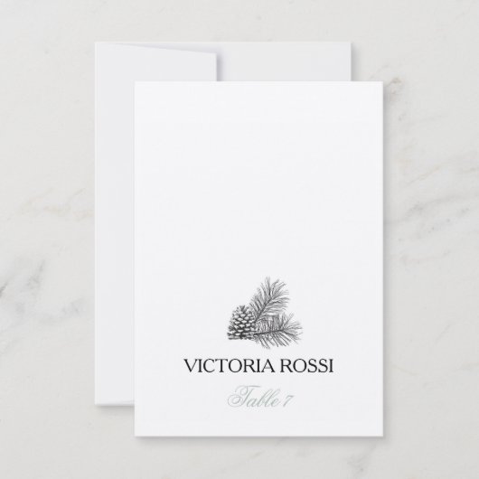 Escort Place Card | Rustieke Dennenboom Set Kaart (Voorkant)