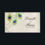 Escort Table Kards - Peacock Feathers Wedset Plaatskaartje<br><div class="desc">Dit is een elegant en geavanceerd Favor Gift-Label. Het mengt het beste van traditie en de versheid van de hedendaagse. Sla gewoon een gat in het uiteinde en stropdas op je favoriete tassen of tafelpleisters. Je kunt de boodschap aan de achterkant veranderen om je liefde en waardering voor je gasten...</div>