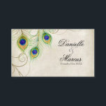 Escort Table Kards - Peacock Feathers Wedset Plaatskaartje<br><div class="desc">Dit is een elegant en geavanceerd Favor Gift-Label. Het mengt het beste van traditie en de versheid van de hedendaagse. Sla gewoon een gat in het uiteinde en stropdas op je favoriete tassen of tafelpleisters. Je kunt de boodschap aan de achterkant veranderen om je liefde en waardering voor je gasten...</div>