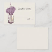 Escort Zitplaatsen Kaart Hydrangea & Mason Jar Plaatskaartje (Voorkant / Achterkant)