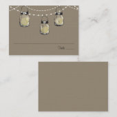 Escort Zitplaatsen Kaart Mason Jar String of Light Plaatskaartje (Voorkant / Achterkant)