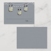 Escort Zitplaatsen Kaart Mason Jar String of Light Plaatskaartje (Voorkant / Achterkant)