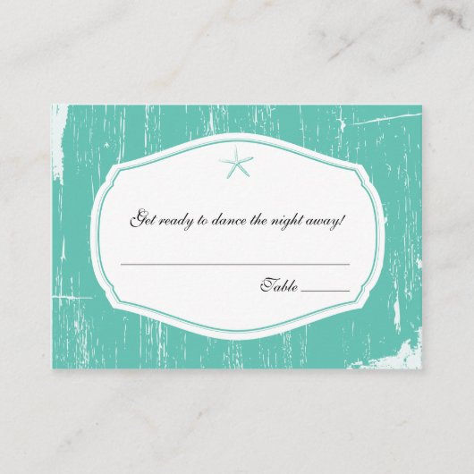 Escort / Zitplaatsen Kaart Rustiek Zeesterren brui Plaatskaartje (Voorkant)