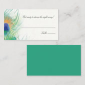 Escort / Zitplaatsen Kaart Waterverf Peacock Feath Plaatskaartje (Voorkant / Achterkant)