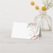 ESCORTE KAART | Waterverf van pastelkleurig geblad Plaatskaartje (Achterkant)