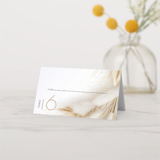 escorteren | Elegante Boheemse Gouden Pampa's Plaatskaartje (Voorkant)