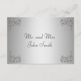 Escortkaart- zilveren swirl kaart