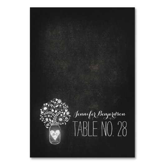 escortkaarten plaats kaarten krijtbord mason jar (Voorkant)