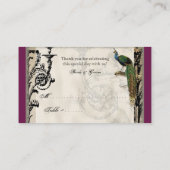 Escorttafel plaatskaarten -  Peacock 6 Plaatskaartje (Achterkant)