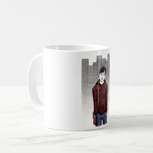 escuchando música taza koffiemok (Voorkant links)