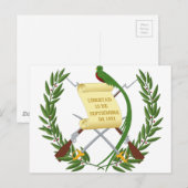 Escudo de armas de Guatemala - wapenstilstand Briefkaart (Voorkant / Achterkant)