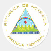 Escudo de Nicaragua Ronde Sticker (Voorkant)