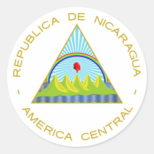 Escudo de Nicaragua Ronde Sticker (Voorkant)