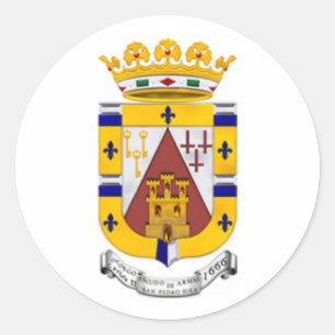 Escudo de San Pedro Sula, Honduras Ronde Sticker