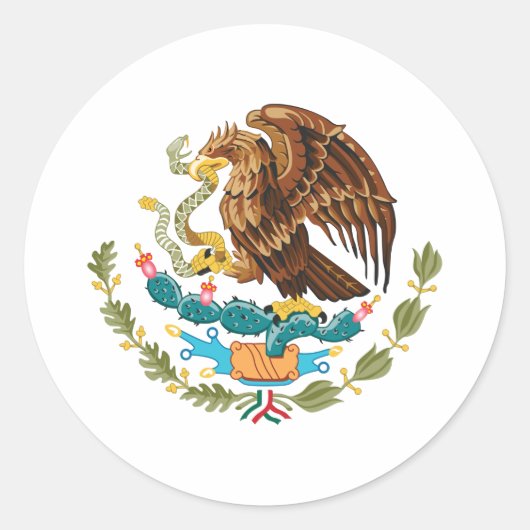 Escudo Nacional de México - Emblema Mexicano Ronde Sticker (Voorkant)