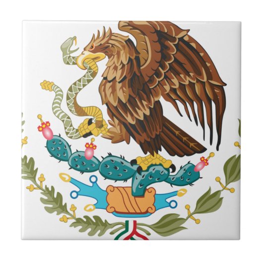 Escudo Nacional de México - Emblema Mexicano Tegeltje (Voorkant)
