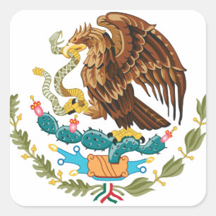 Escudo Nacional de México — Mexicaans embleem Vierkante Sticker
