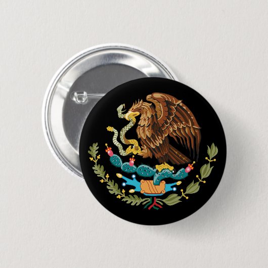 Escudo Nacional de Mexico Pin Ronde Button 5,7 Cm (Voorkant /achterkant)