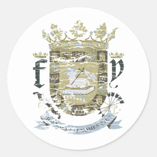 Escudo Urbano (khaki) Ronde Sticker (Voorkant)