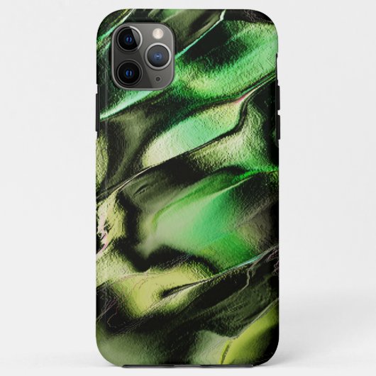Esculpido de metal opaco, em verde e tom de creme Case-Mate iPhone case (Achterkant)