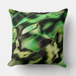 Esculpido de metal opaco, em verde e tom de creme kussen