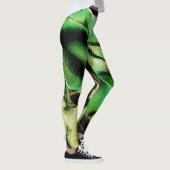 Esculpido de metal opaco, em verde e tom de creme leggings (Rechts)