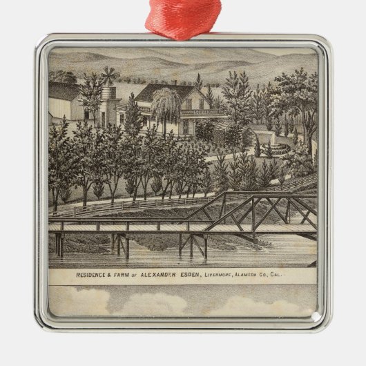 Esden, Clary-residenties Metalen Ornament (Voorkant)