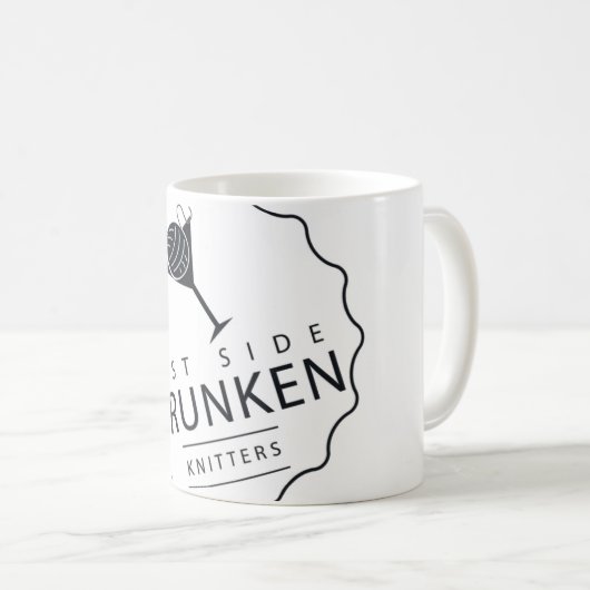 ESDK klassieke logo wit-op-witte mok (Voorkant rechts)