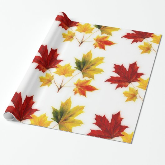 esdoorbladeren cadeaupapier (Uitgerold)