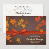 esdoorbladeren, uitnodiging voor herfstbruiloft (Voorkant / Achterkant)