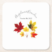 esdoorn bladeren -bruiloft kartonnen onderzetters (Voorkant)