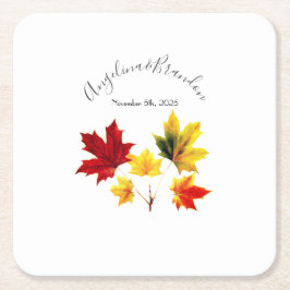  esdoorn bladeren -bruiloft kartonnen onderzetters