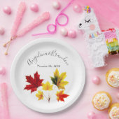 esdoorn bladeren -bruiloft papieren bordje (Feest)