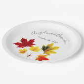 esdoorn bladeren -bruiloft papieren bordje (Gekanteld)