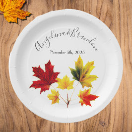  esdoorn bladeren -bruiloft papieren bordje