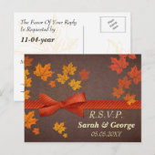 esdoorn bladeren bruiloft rsvp uitnodiging briefkaart (Voorkant / Achterkant)