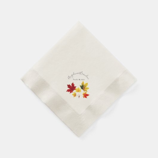  esdoorn bladeren -bruiloft servet (Hoek)