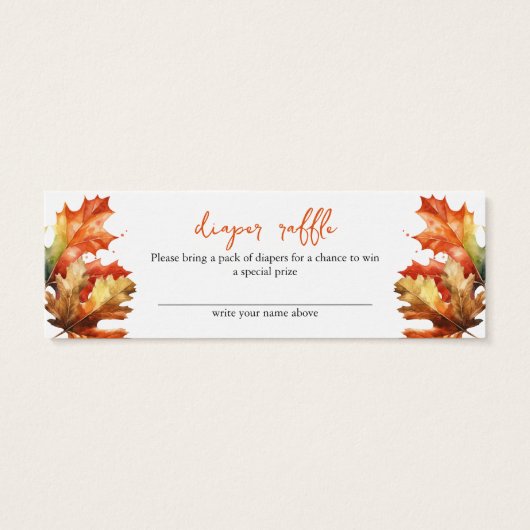 esdoorn bladeren Herfst baby shower luier rafel Mini Visitekaartjes (Achterkant)