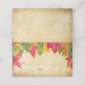 esdoorn bladeren herfst bruiloft gevouwen plaats k plaatskaartje (Buitenkant ongevouwen)