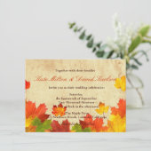 esdoorn bladeren herfstkleuren bruiloft kaart (Staand voorkant)