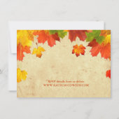 esdoorn bladeren herfstkleuren bruiloft kaart (Achterkant)