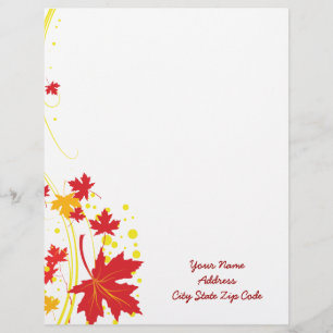 Esdoorn bladeren in herfstkleuren aangepaste brief briefhoofd