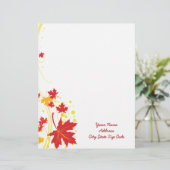 Esdoorn bladeren in herfstkleuren aangepaste brief briefhoofd (Staand voorkant)