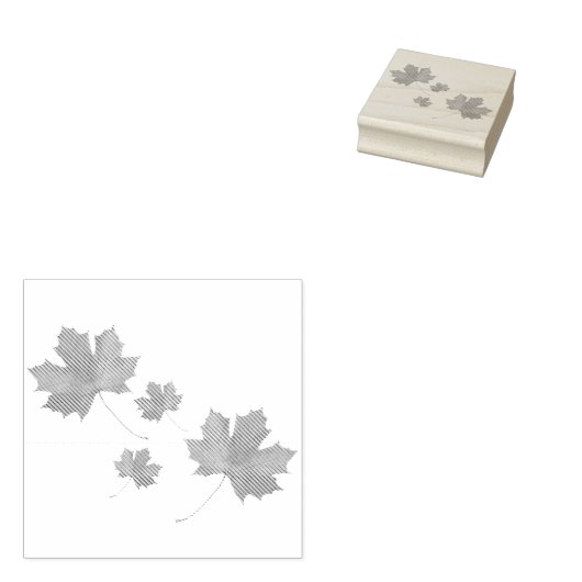 esdoorn bladeren rubberen stempel (Gestempeld)