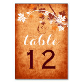 Esdoorn bladeren sinaasappel herfst bruiloft tafel kaart (Achterkant)