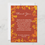 esdoorn bladeren Sinaasappel & terracotta herfstbr Bedankkaart (Achterkant)