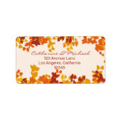 esdoorn bladeren Sinaasappel & terracotta herfstbr Etiket (Voorkant)